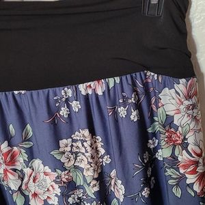 Woman's long skirt with flower pattern